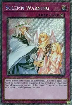 Solemn Warning (V.4 - Platinum Secret Rare)⁣ - 25th Anniversary Rarity Collection II⁣ (Platinum Secret Rare)⁣ [078] - El Duelista
