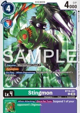 Stingmon (BT16 - 041)⁣ - Beginning Observer⁣ (Uncommon)⁣ [041] - El Duelista