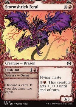 Stormshriek Feral // Flush Out⁣ - Tarkir: Dragonstorm: Extras⁣ (Common)⁣ [304] - El Duelista