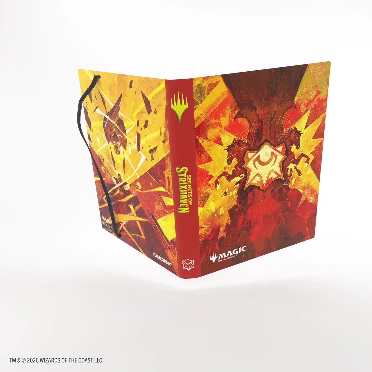 Álbum Gamegenic Secrets of Strixhaven Casual 18-Pocket — Lorehold — detalle del cierre