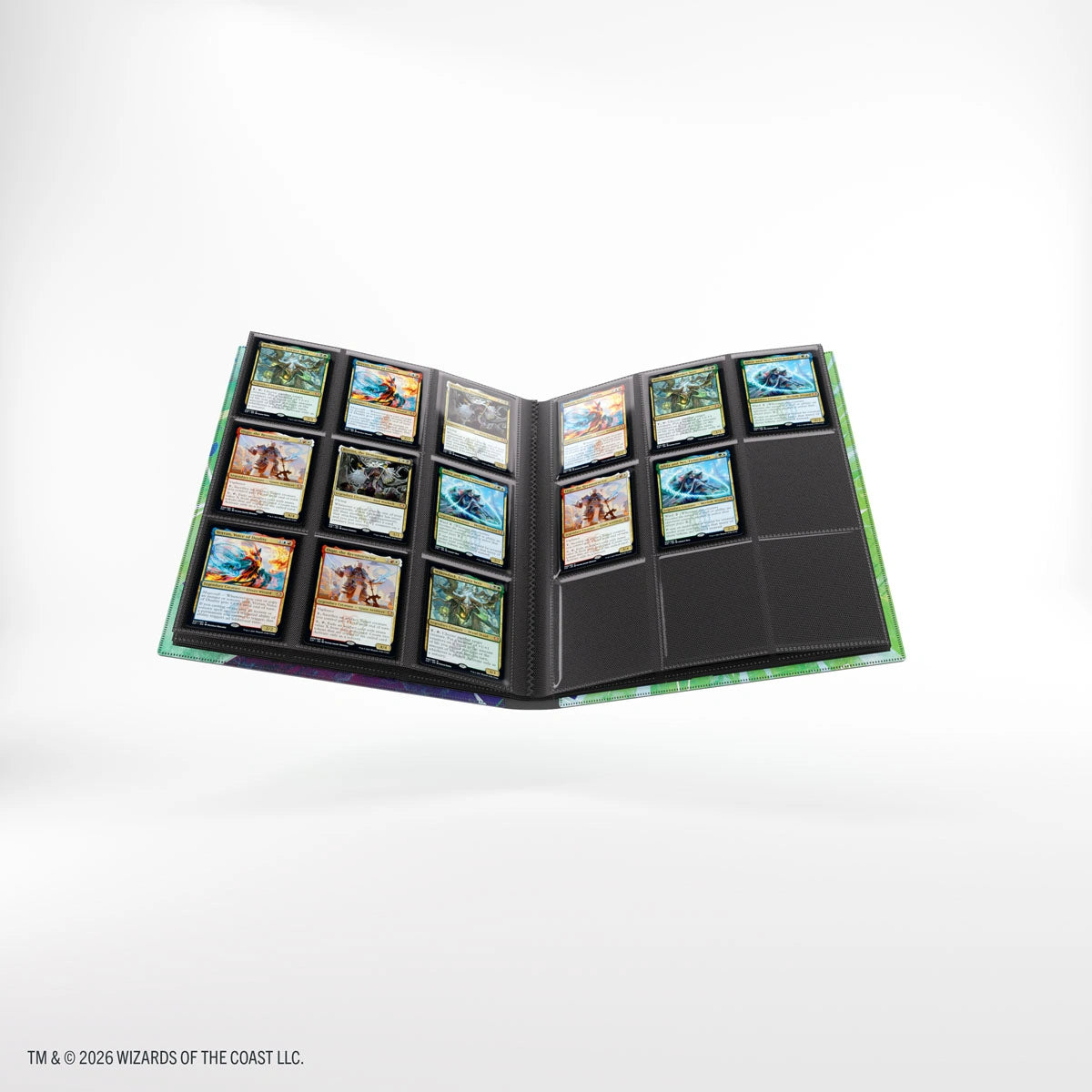 Álbum Gamegenic Secrets of Strixhaven Casual 18-Pocket — Quandrix — interior y bolsillos