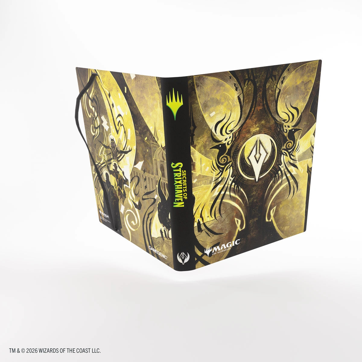 Álbum Gamegenic Secrets of Strixhaven Casual 18-Pocket — Silverquill — detalle del cierre