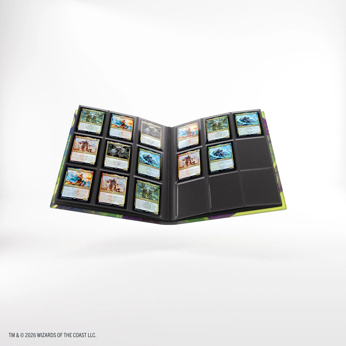 Álbum Gamegenic Secrets of Strixhaven Casual 18-Pocket — Witherbloom — interior y bolsillos