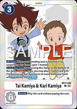 Tai Kamiya & Kari Kamiya (BT17 - 093) (V.1) - Secret Crisis (Rare) [BT - 17 - 093] - El Duelista