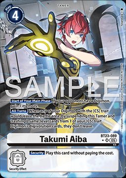 Takumi Aiba (BT23 - 089) (V.2) - Hackers' Slumber (Alternative Art) [BT - 23 - 089] - El Duelista
