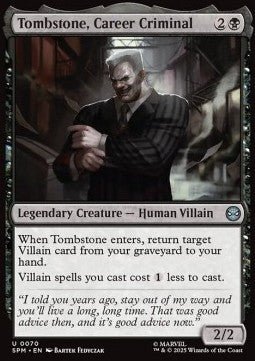 Tombstone, Career Criminal - Magic: The Gathering | Marvel's Spider - Man (Uncommon) [SPM - 70] - El Duelista