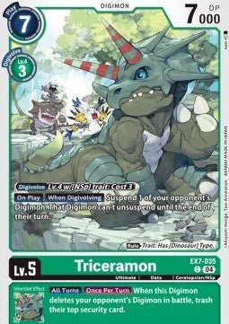 Triceramon (EX7 - 035) (V.1)⁣ - Digimon Liberator⁣ (Common)⁣ [035] - El Duelista