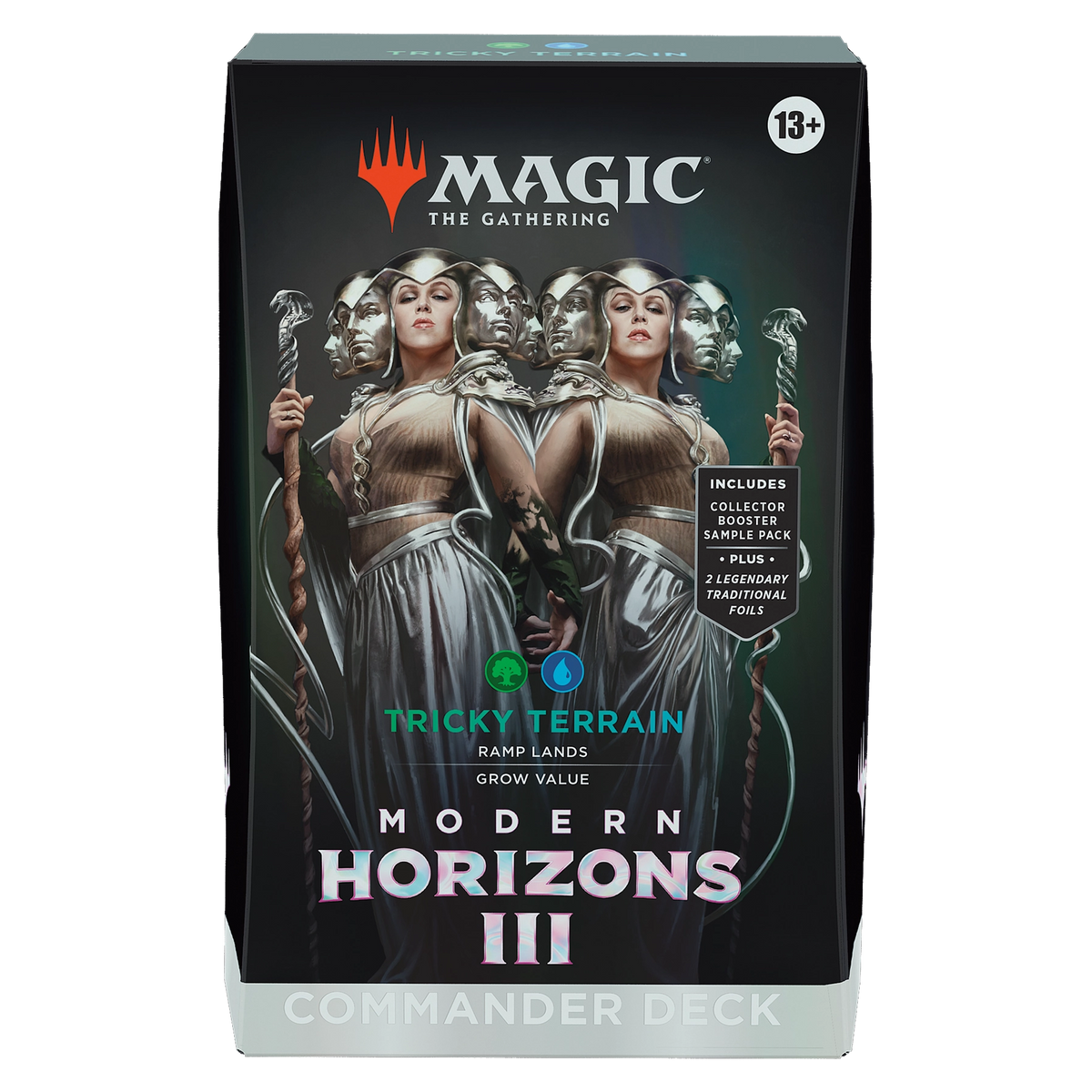 Magic: The Gathering—Modern Horizons 3: Tricky Terrain Commander Deck, caja sellada