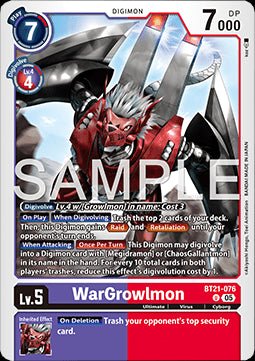 WarGrowlmon (BT21 - 076)⁣ - World Convergence⁣ (Uncommon)⁣ [076] - El Duelista