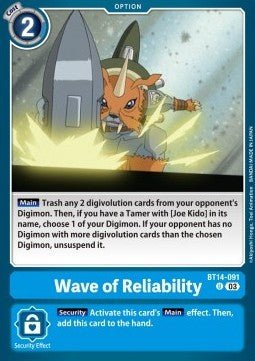 Wave of Reliability (BT14 - 091)⁣ - Blast Ace⁣ (Uncommon)⁣ [091] - El Duelista