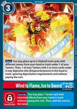 Wind to Flame, Ice to Sword (BT18 - 095)⁣ - Special Booster Ver 2.0⁣ (Common)⁣ [095] - El Duelista