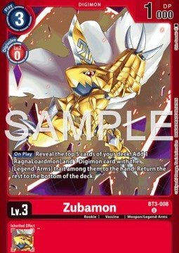 Zubamon (BT3 - 008) - Premium Bandai Products (Alternative Art) [PB - XX - BT3 - 008] - El Duelista